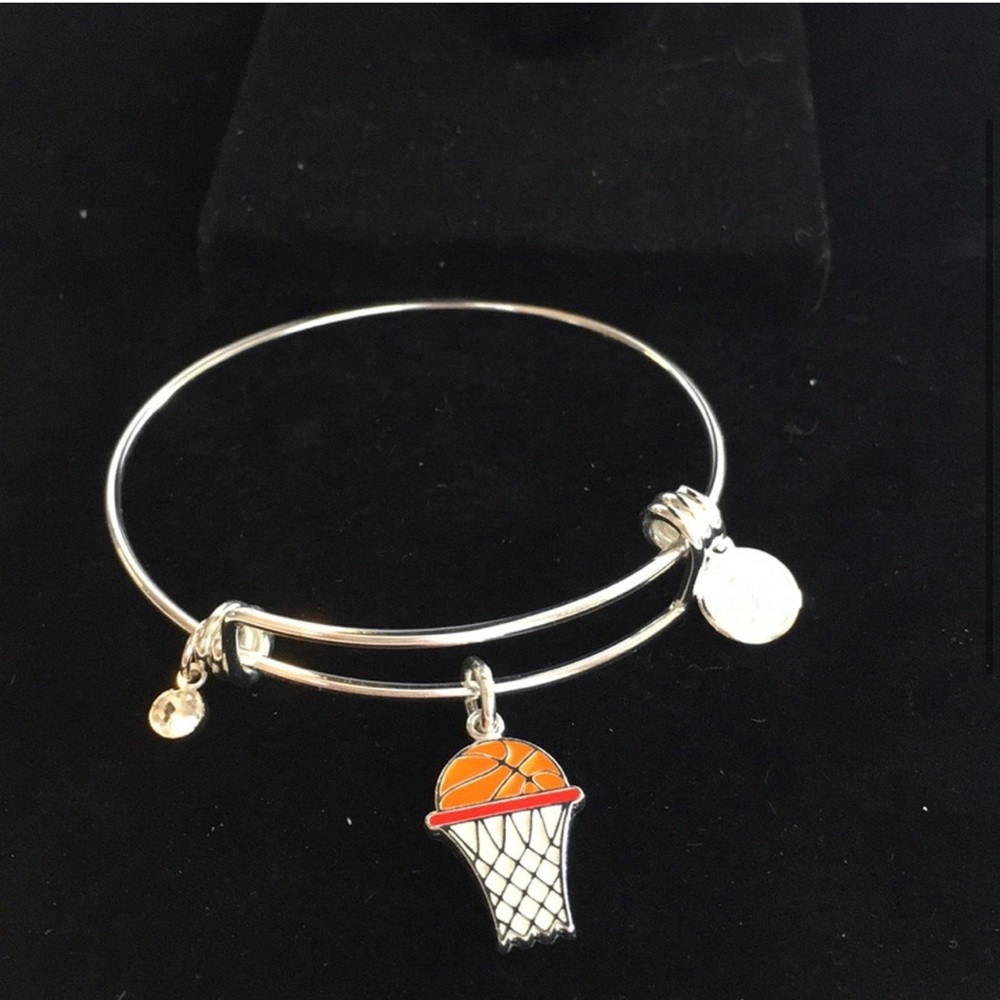 Halos & Glories Basketball Expandable Silver Bangle Bracelet NWT